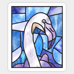 Blue Glass Flamingo Sticker